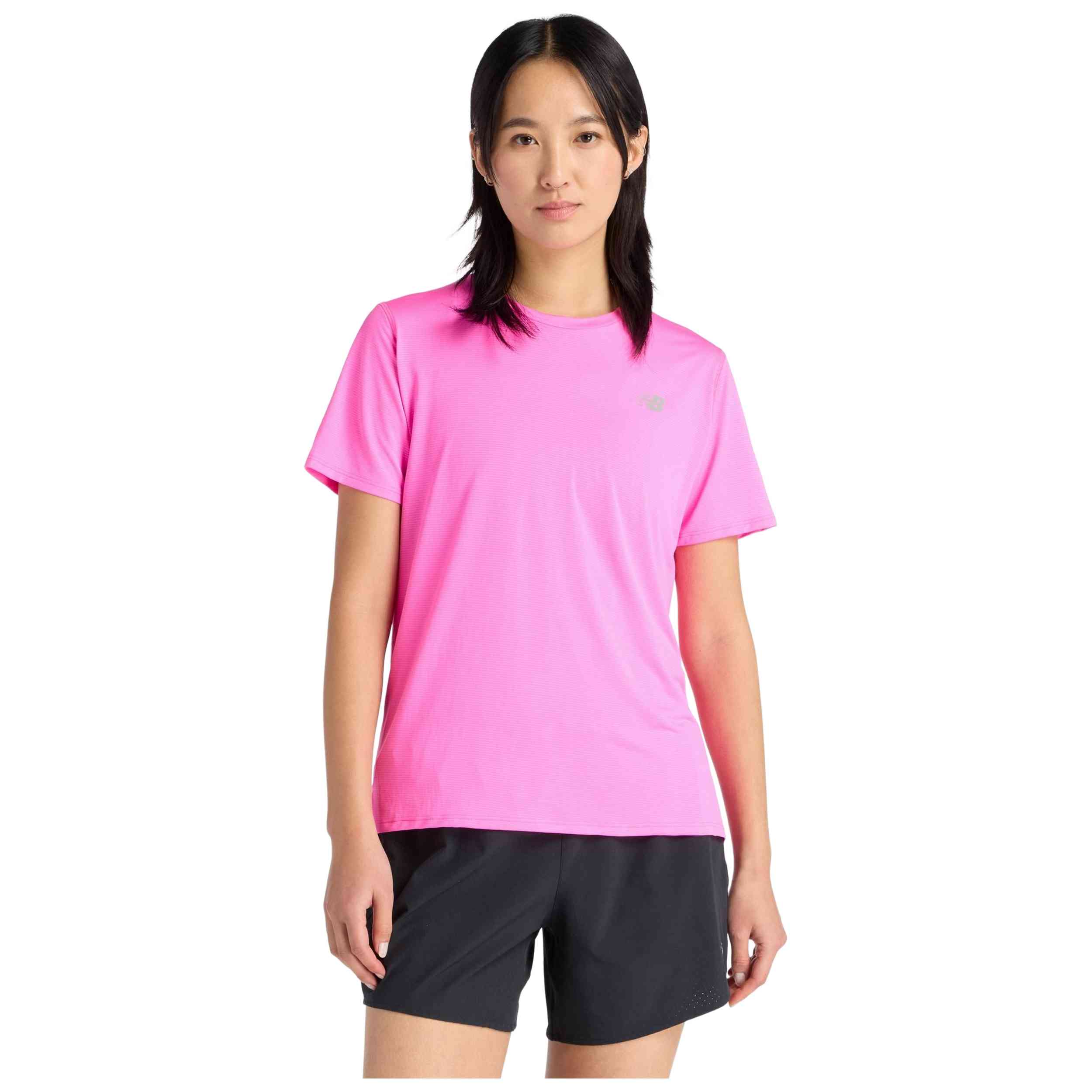 Camiseta De Manga Corta New Balance modelo Sport Essentials para Mujer en color Rosa