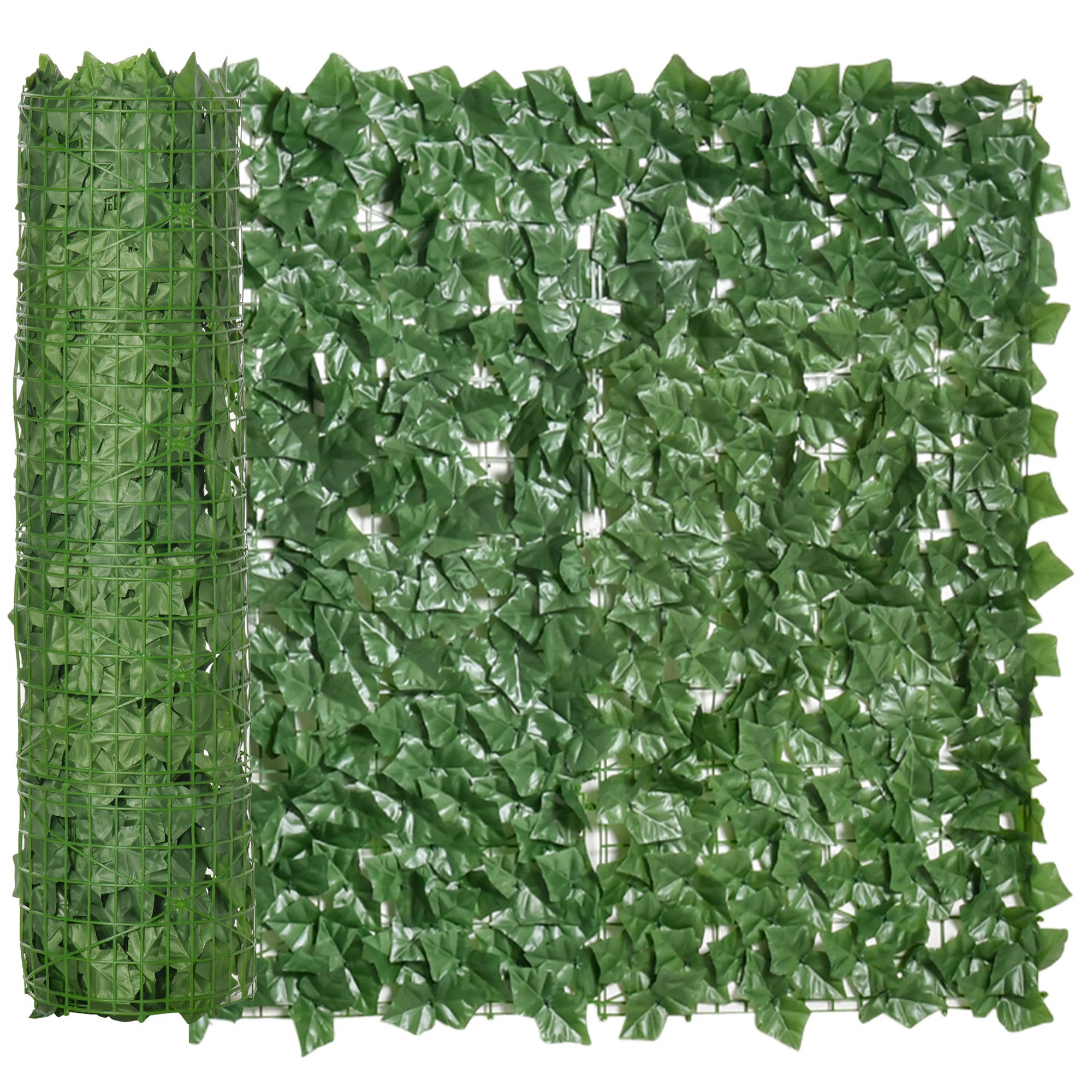Outsunny Seto Artificial Ocultación Jardín en Rollo 3x1 m Pantalla de Valla de Privacidad de Hiedra Artificial Fácil Montaje para Terraza Balcón Exterior Decoración de Hojas Verde