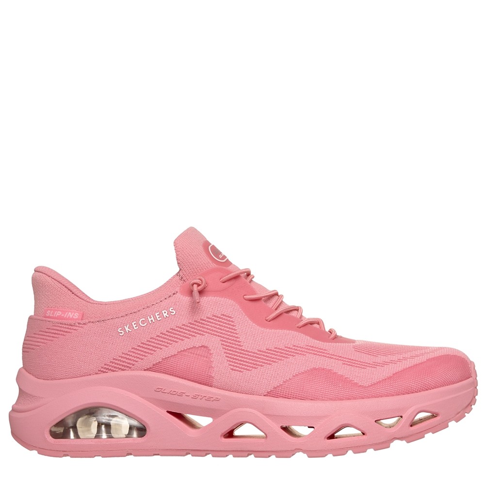 Cómoda  Zapatilla mujer Skechers SLIP-INS GLIDE-STEP® AIR GLIDERS rosa. Diseño para calzar sin manos Heel Pillow Plantilla Memory Foam. Amortiguación Glide-Step® Altura Tacón bajo (1-3 cm) Referencia 190115-PNK