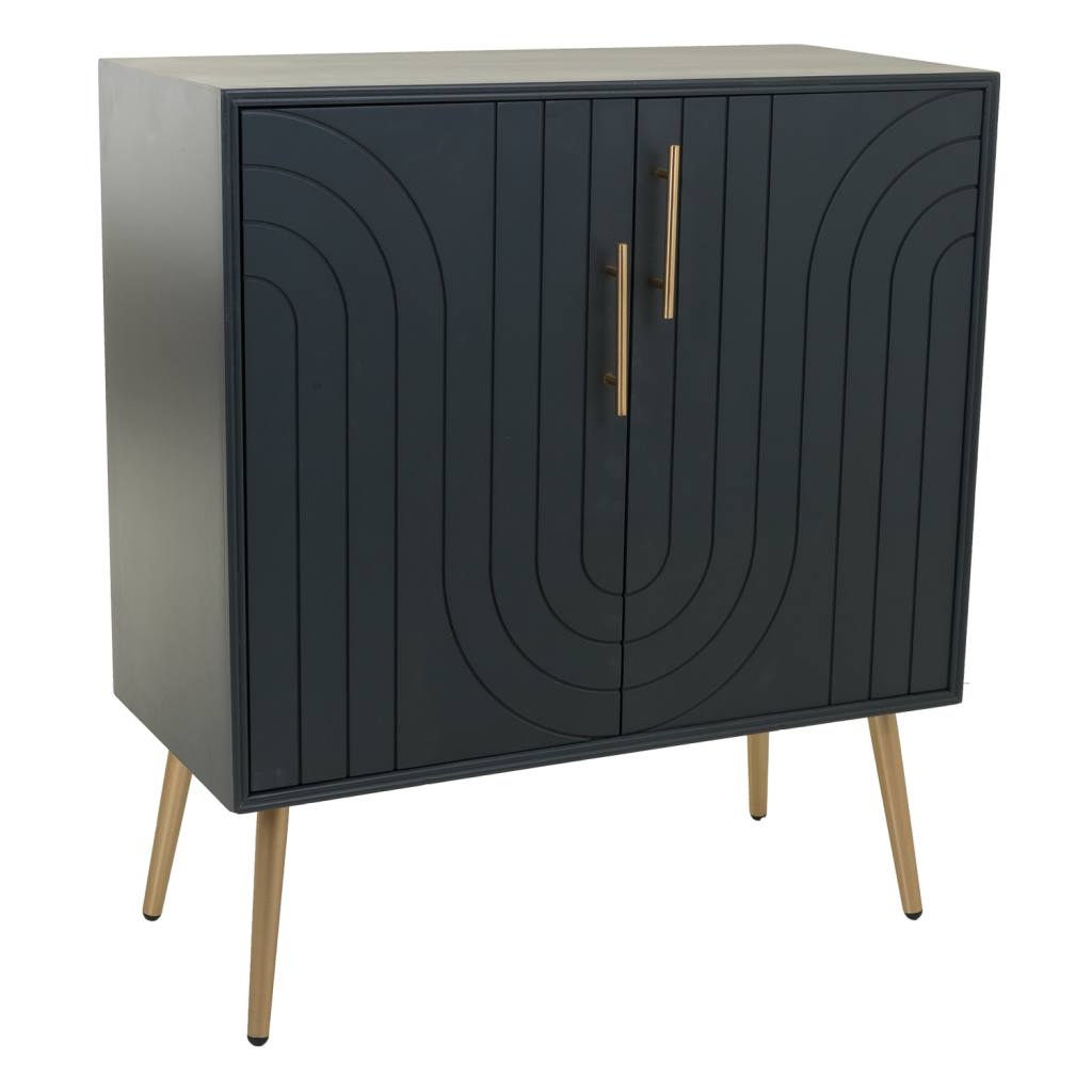 Wonderlust Deco - Recibidor de madera y metal 75x37x84,5 Gris 75x37x84.5h cm