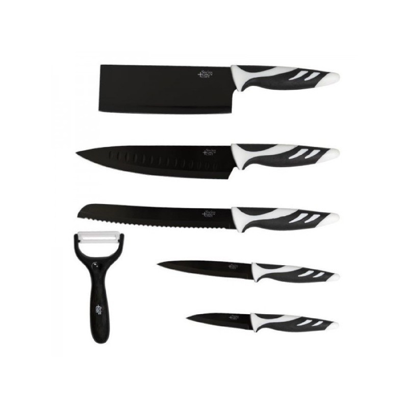 CECOTEC 01024 - Set 6 cuchillos Swiss Negro