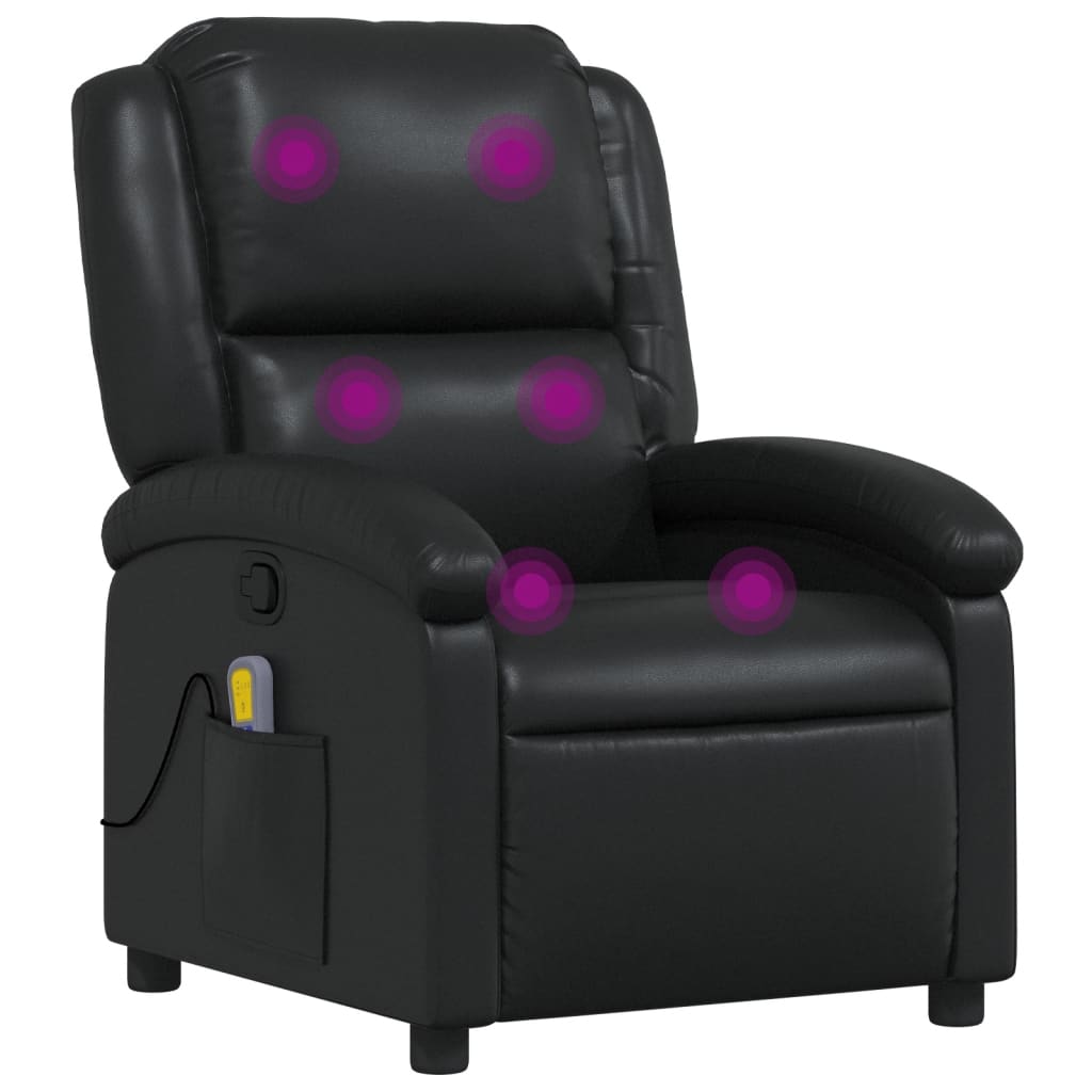 Vidaxl Sillón de Masaje Reclinable Cuero Sintético Negro