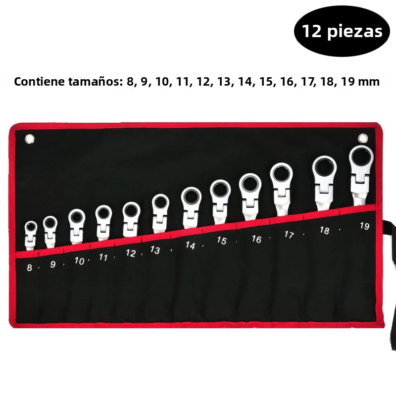 TK Juego De Llaves De Eje Ratchett 5/6/7/12PCS Herramientas De Reparación De Coche Llave De Ajuste Spanner De Acero Cr-V