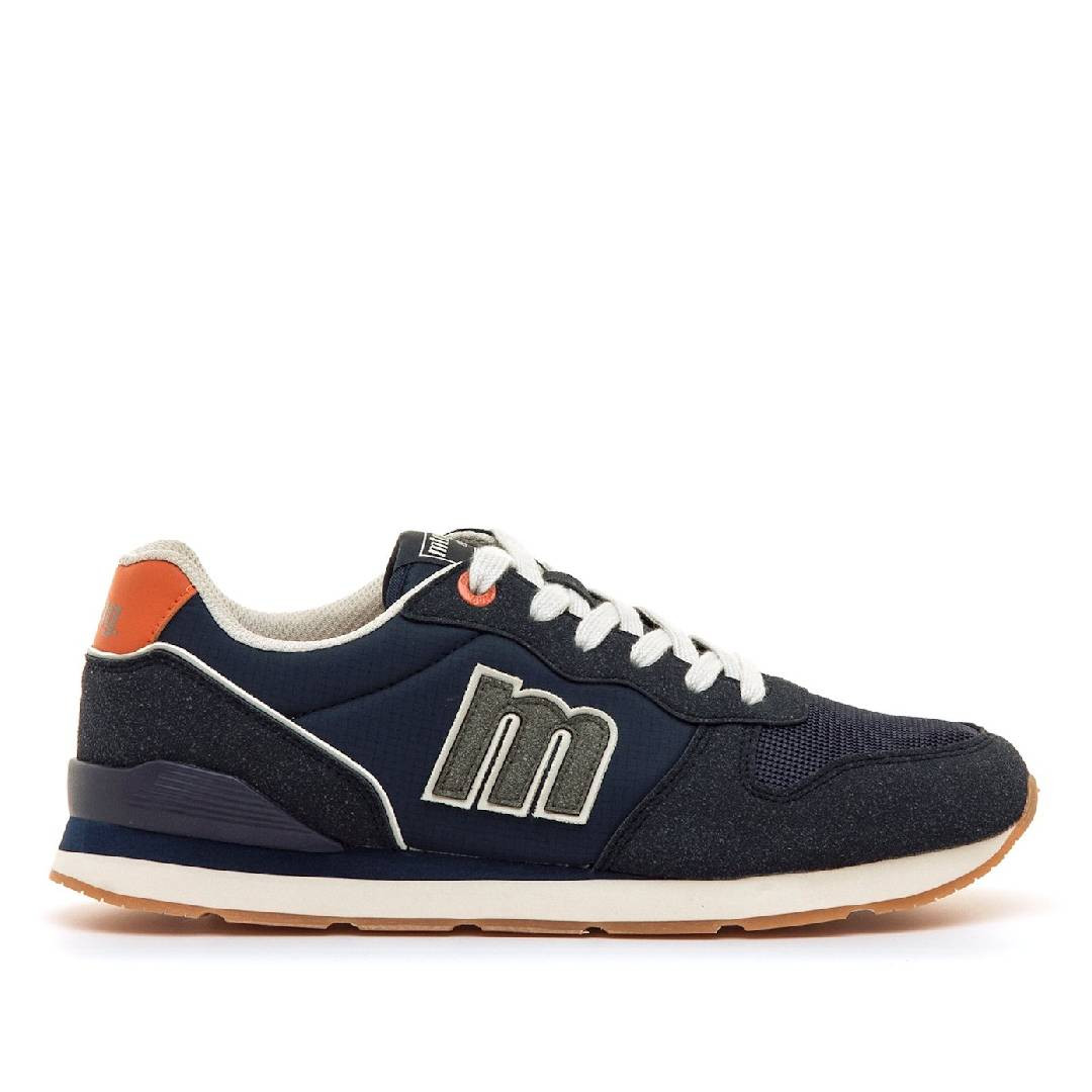 Zapatillas deportivas Mustang joggo classic verde kaki con panel trasero amarillo