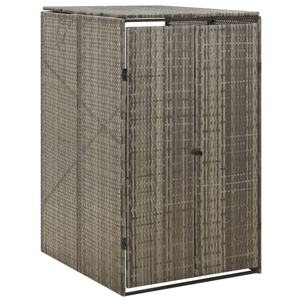 vidaXL Cobertizo para contenedor de basura ratán PE 70x80x117 cm
