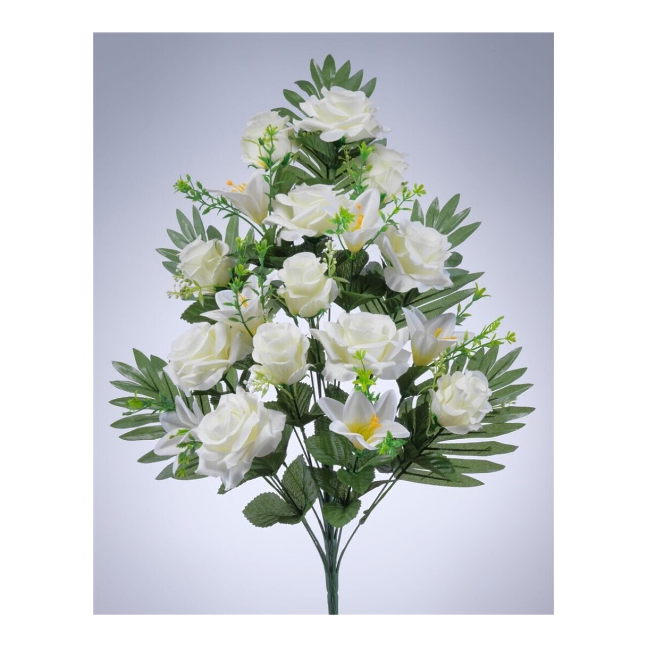 Ramo De Palma De Rosas, Capullos Y Lilium Artificiales De 18 Varas 66 Cm 406309-CRE