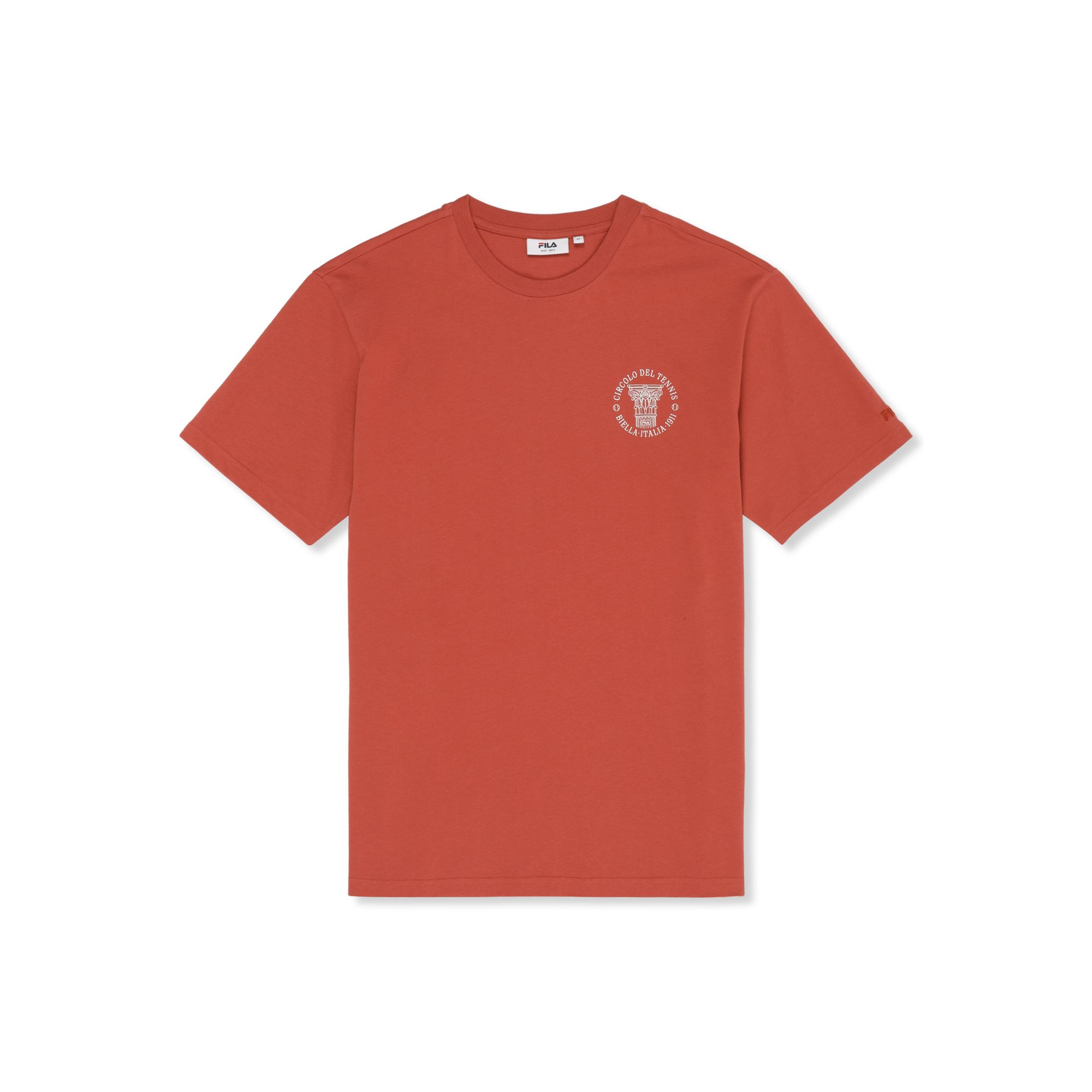 Camisetas Manga Corta Cuello Redondo Hombre, Pignone Relaxed Graphic T-Shirts, 100% Algodón Orgánico, Corte Relajado, Estampado Logo Pecho y Espalda, Rojo y Negro