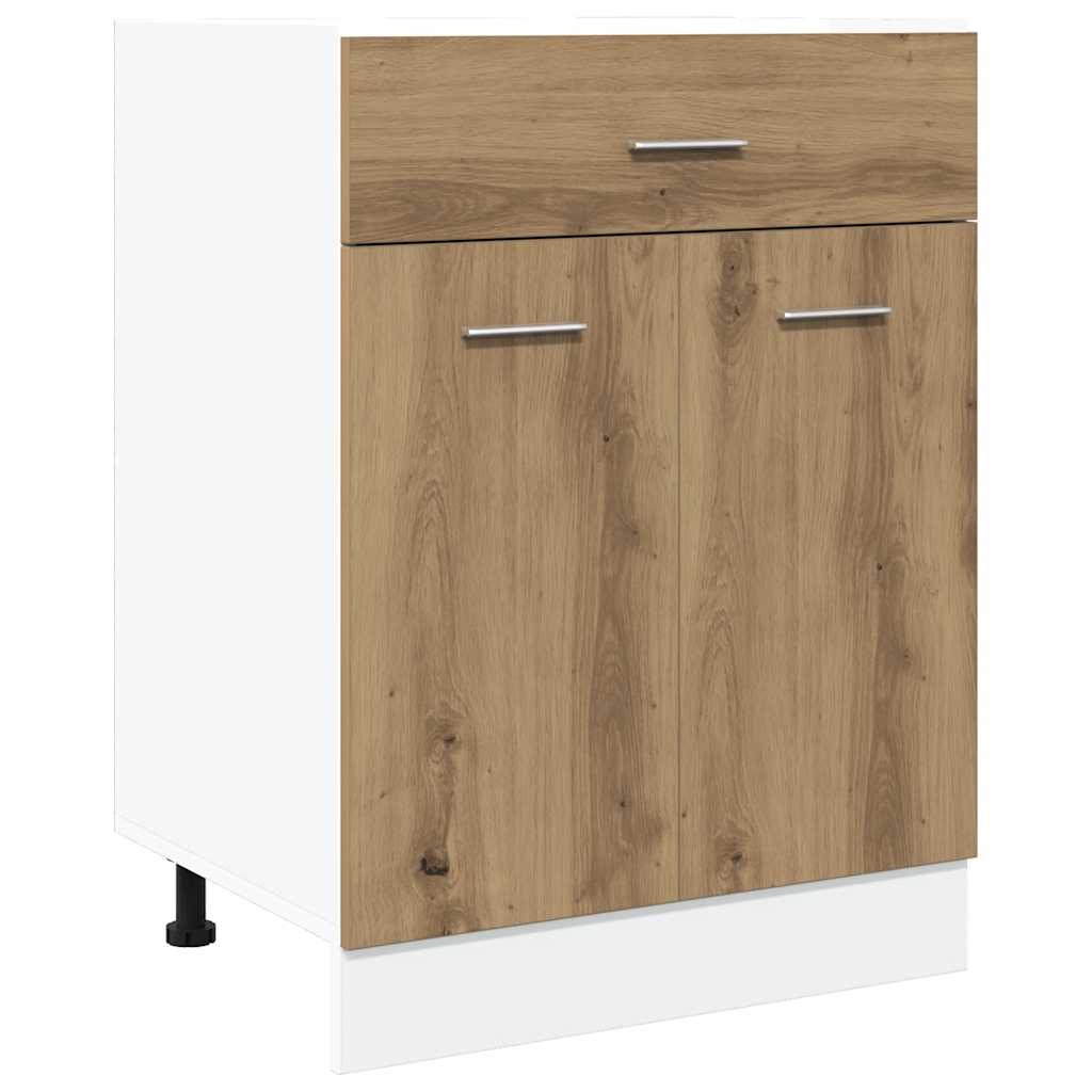 vidaXL Mueble bajo con cajón "Lyon" roble artesanal, 60 x 46 x 81,5 cm, madera de ingeniería