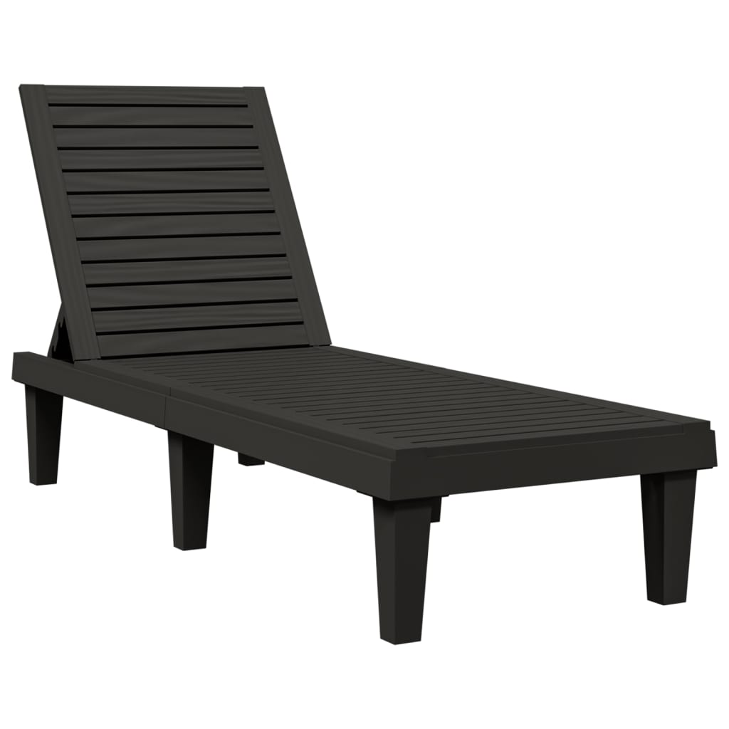 Vidaxl Tumbona de Polipropileno 155x58x83 Cm Negro