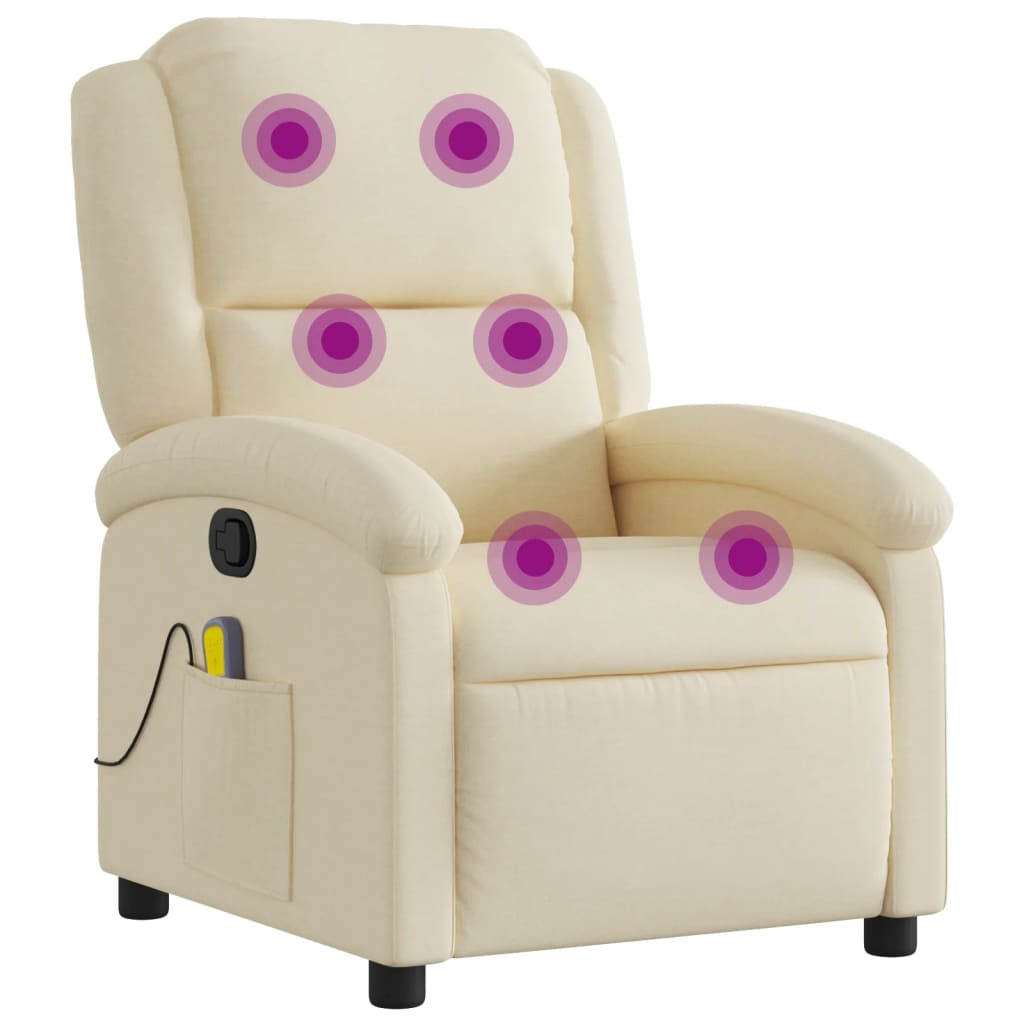 Vidaxl Sillón Reclinable de Masaje en Tela Gris Claro