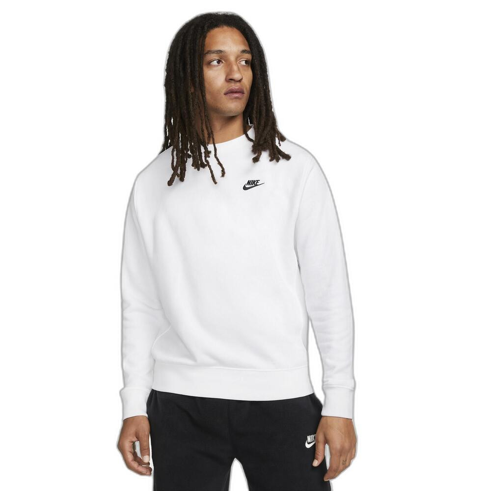 Sudadera Nike M Nsw Club Crw Ft Blanco Bv2666-100
