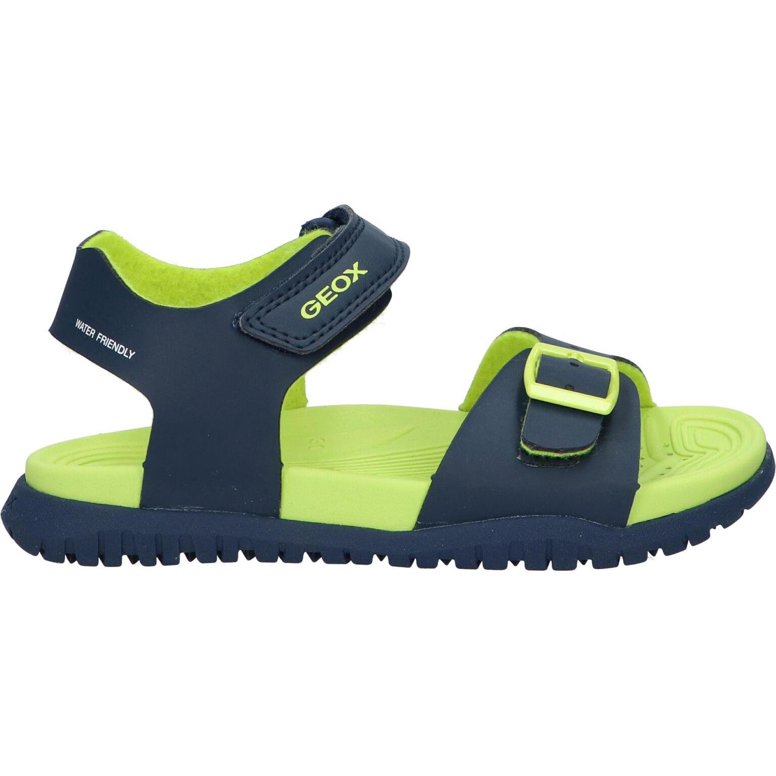 GEOX J35HMA 000BC J SANDAL breathable boy sandals with padded insole, imitation leather, flexible non-slip sole, perfect breathable summer footwear for kids.