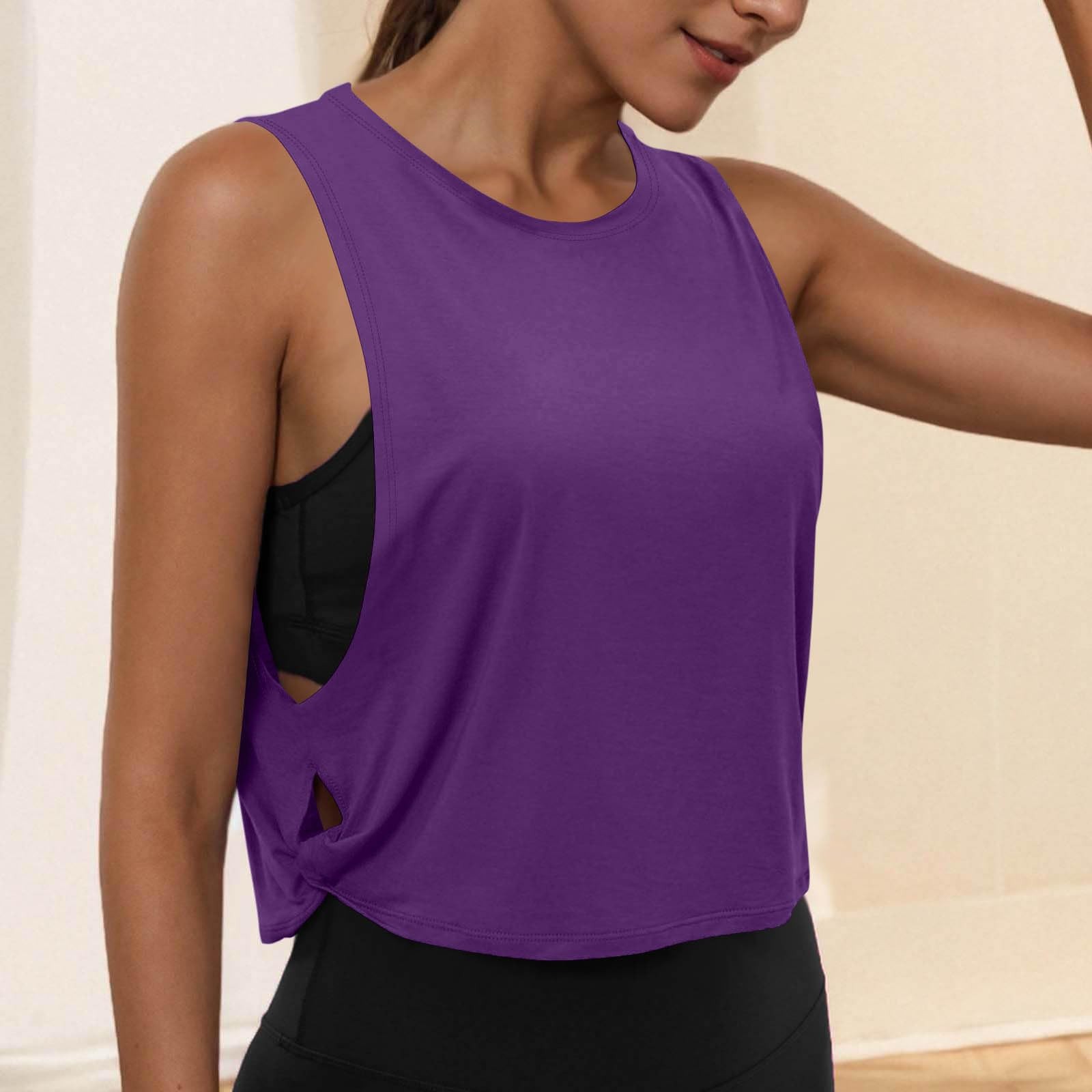 TK Top De Yoga Para Mujer Sin Mangas Transpirable Blusa Deportiva Corta Para Gimnasio Y Correr Chaleco Deportivo De Estilo Casual