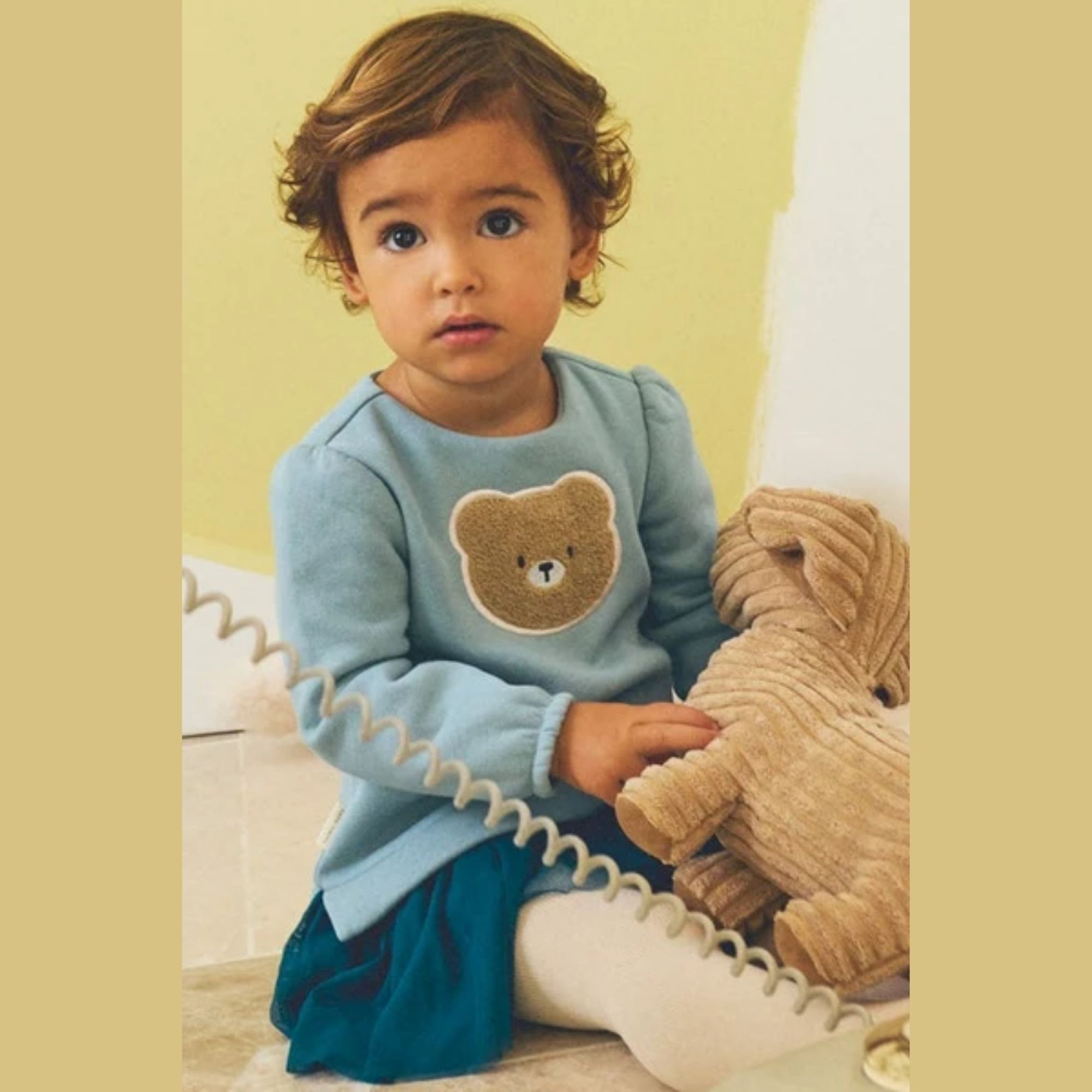 Ysabel Mora - Vestido bebé manga larga detalle oso texturizado