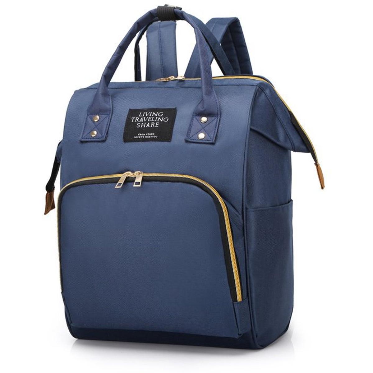 Multifunctionele luiertas, luiertas rugzak, meerdere vakken, grote inhoud van 24 liter, open ontwerp, Donkerblauw.