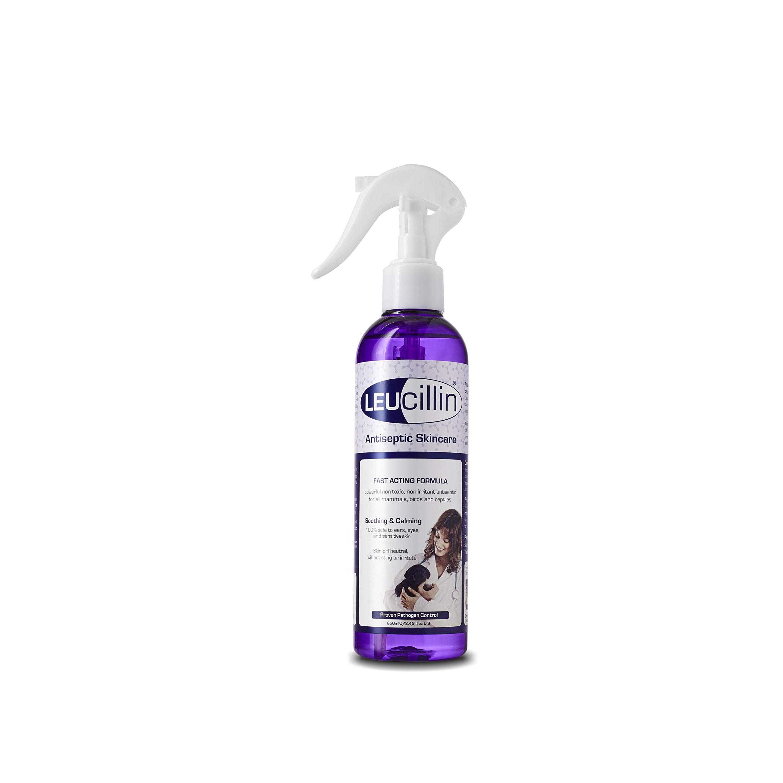 ChemicalIberica Leucillin Antiséptico para Mascotas 250ml - Spray de Acción Rápida para Heridas y Alivio del Picor