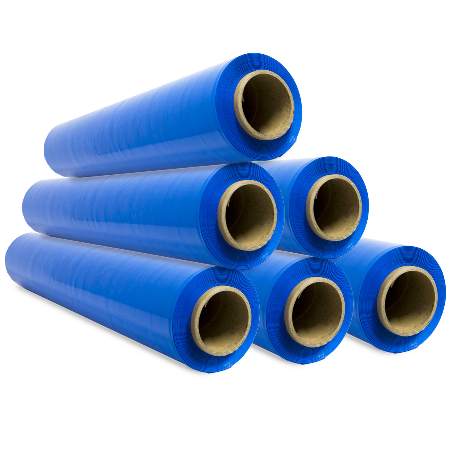 Film de Embalaje Elástico, Film de Plástico Azul para Embalar, Rollo de Plástico Protector de Envíos y Mudanzas, Rollo de 50cm y hasta 400 m Estirables - Ofituria (Azul, 6 unidades)