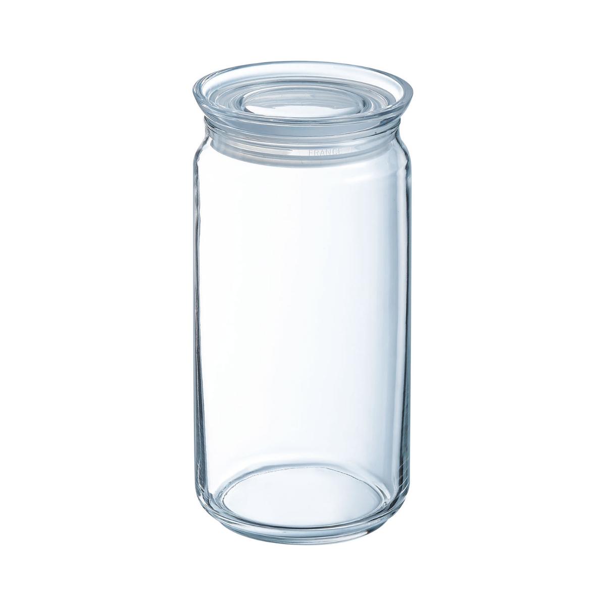 LUMINARC PAV Tarro Hermetico Con Tapa Vidrio 13,5x13,5x21,5CM-1,5L Transparente Brillo Tapa cierre presión con junta de silicona Reciclable