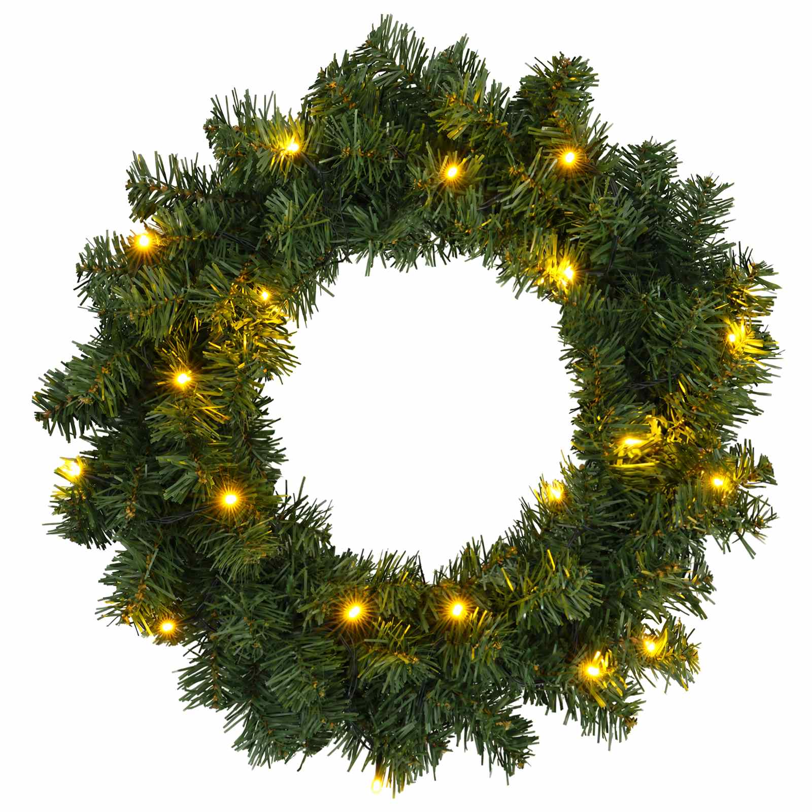 vidaXL Corona de Navidad Verde/Blanco Ø 30 / Ø 50 cm PVC y PE 25 LED