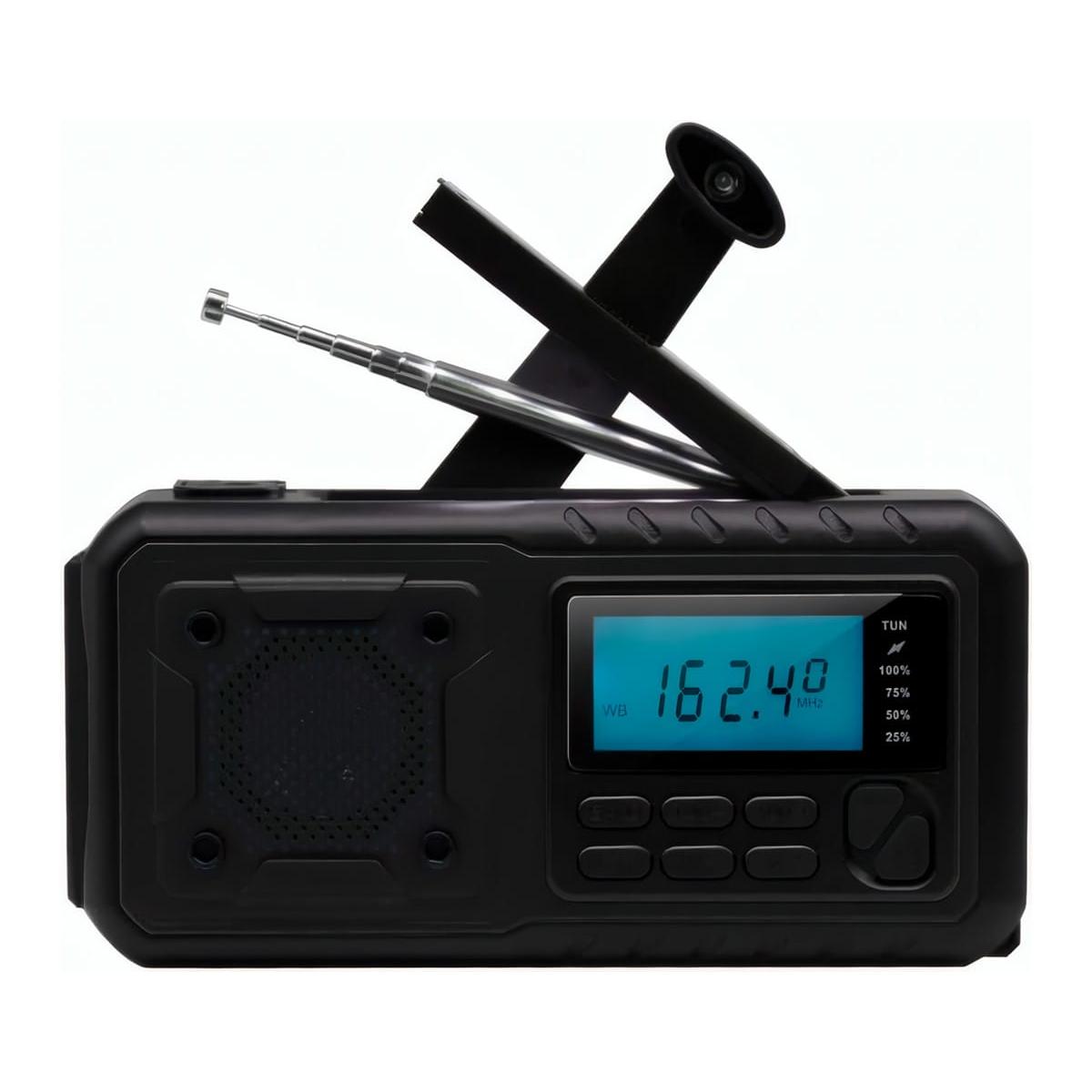 Beafon - Radio portátil BTEC-RDS670 con manivela, panel solar y luz LED, resistente al agua IPX3, 4000 mAh, hasta 20 h radio y 96 h luz de lectura