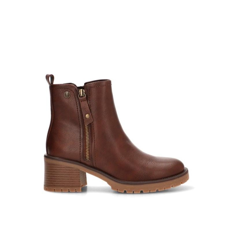 Botin Xti - Mujer - Tacón Medio - Modelo 146085 - Color Marron