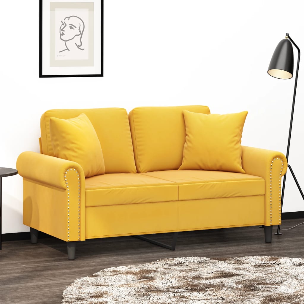 vidaXL 2x Cojines Decorativos Terciopelo Almohada Sofá Dormitorio Color Amarillo,  Azul,  Crema y mas