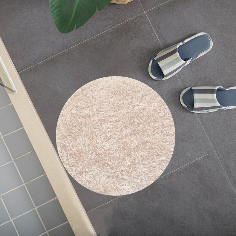 Alfombra redonda de pelo largo suave y mullida | Antideslizante y lavable para dormitorio o salón