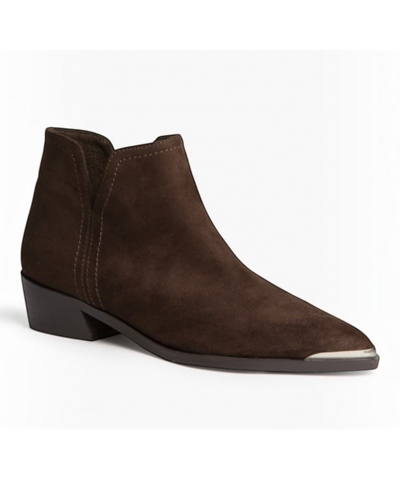 Corina - Botines de mujer modelo CORINA 6742 en antelina con diseño cowboy tacón bajo 4 cm ideales para looks casuales