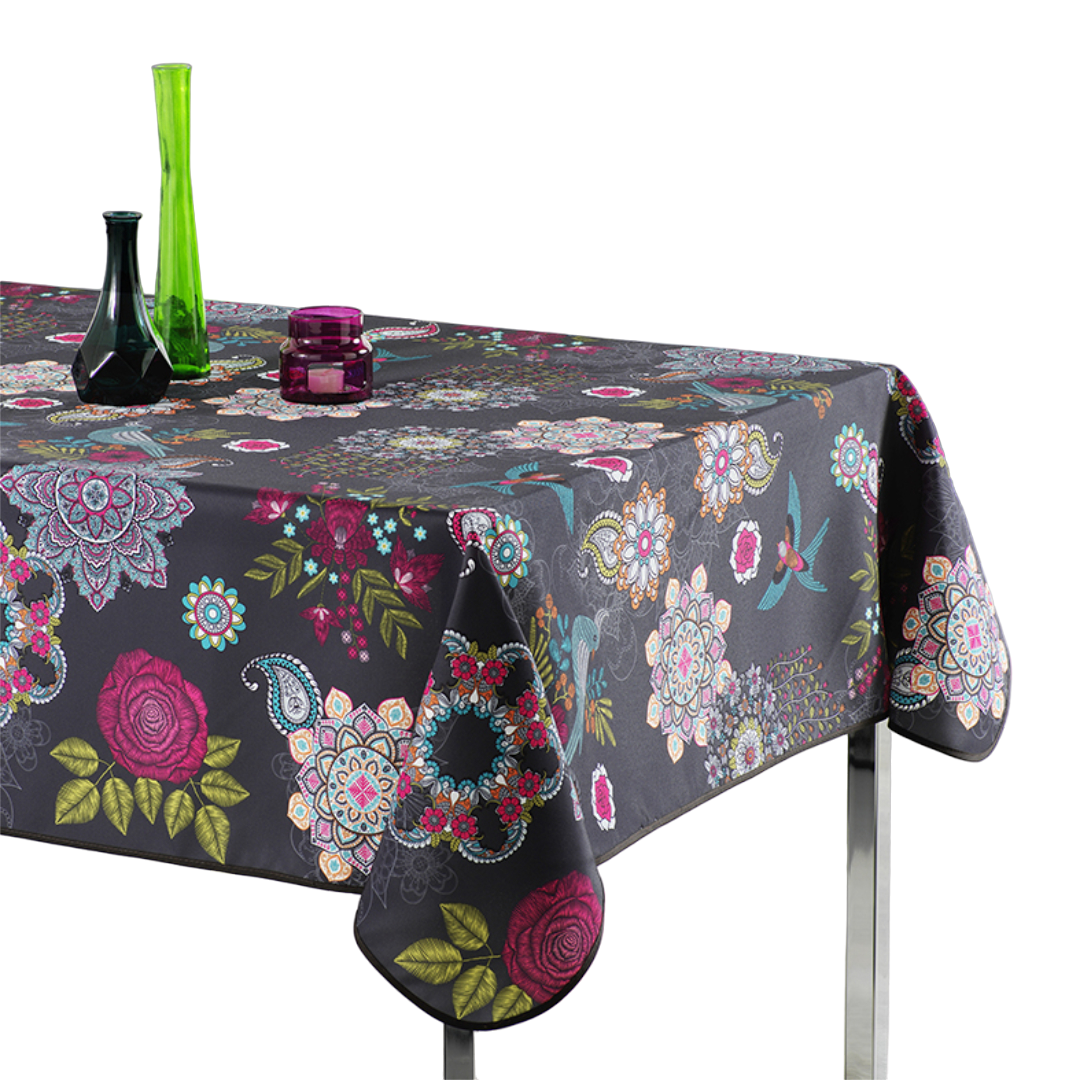 ARTEMANTEL Mantel Antimanchas HAPPY FLOWER de poliéster para mesa rectangular o redondo