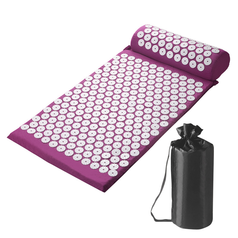 TK Esterilla de yoga, kit de acupresión, juego de esterilla de acupresión, almohada y bolsa de acupresión, alivia el dolor de espalda y cuello, relaja los músculos