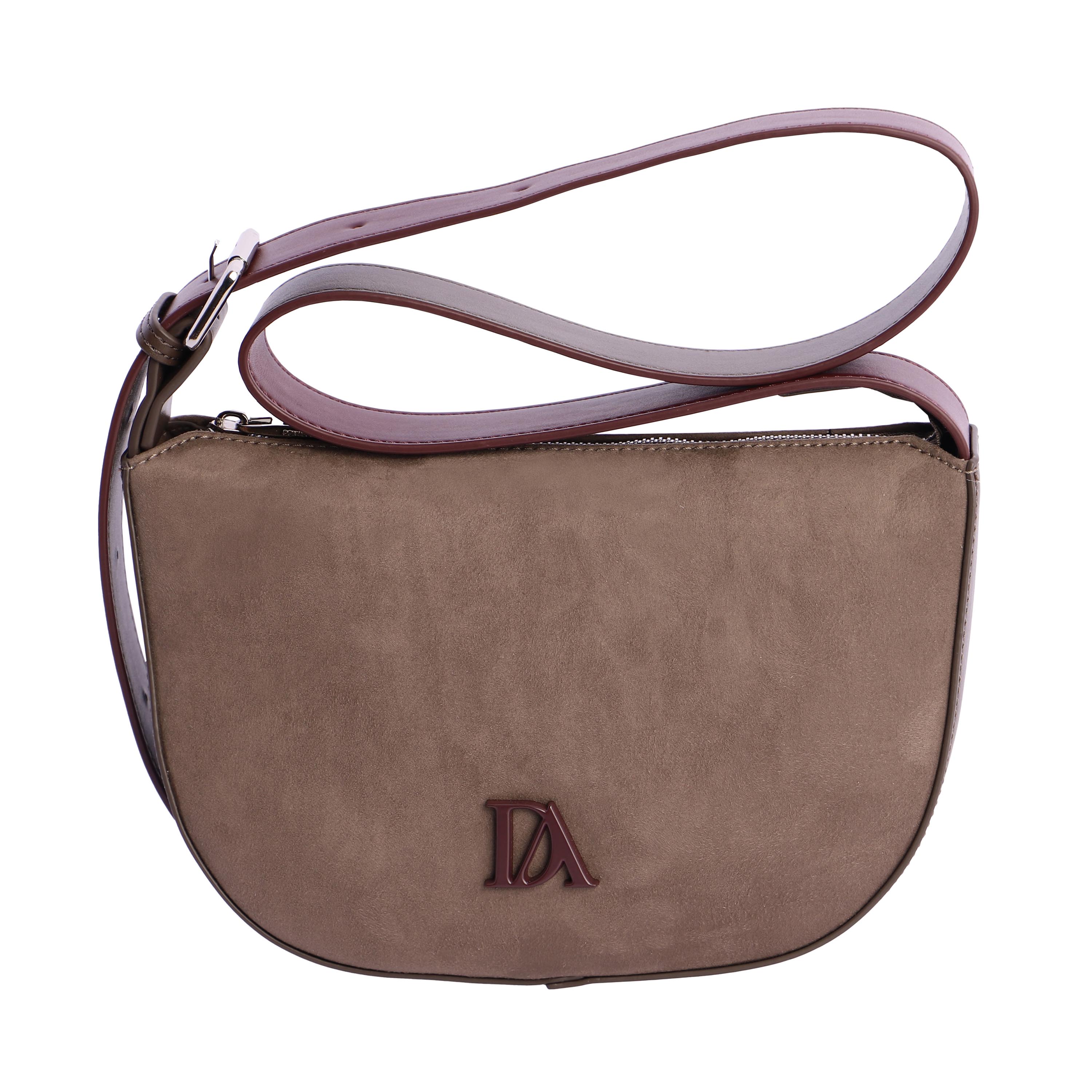 Bolso de hombro para mujer DON ALGODON Kalena de antelina con cremallera