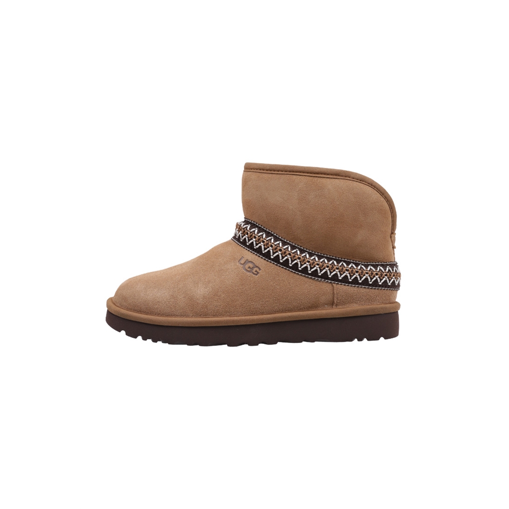 UGG Classic Mini Crescent Botas Planas Mujer Cuero