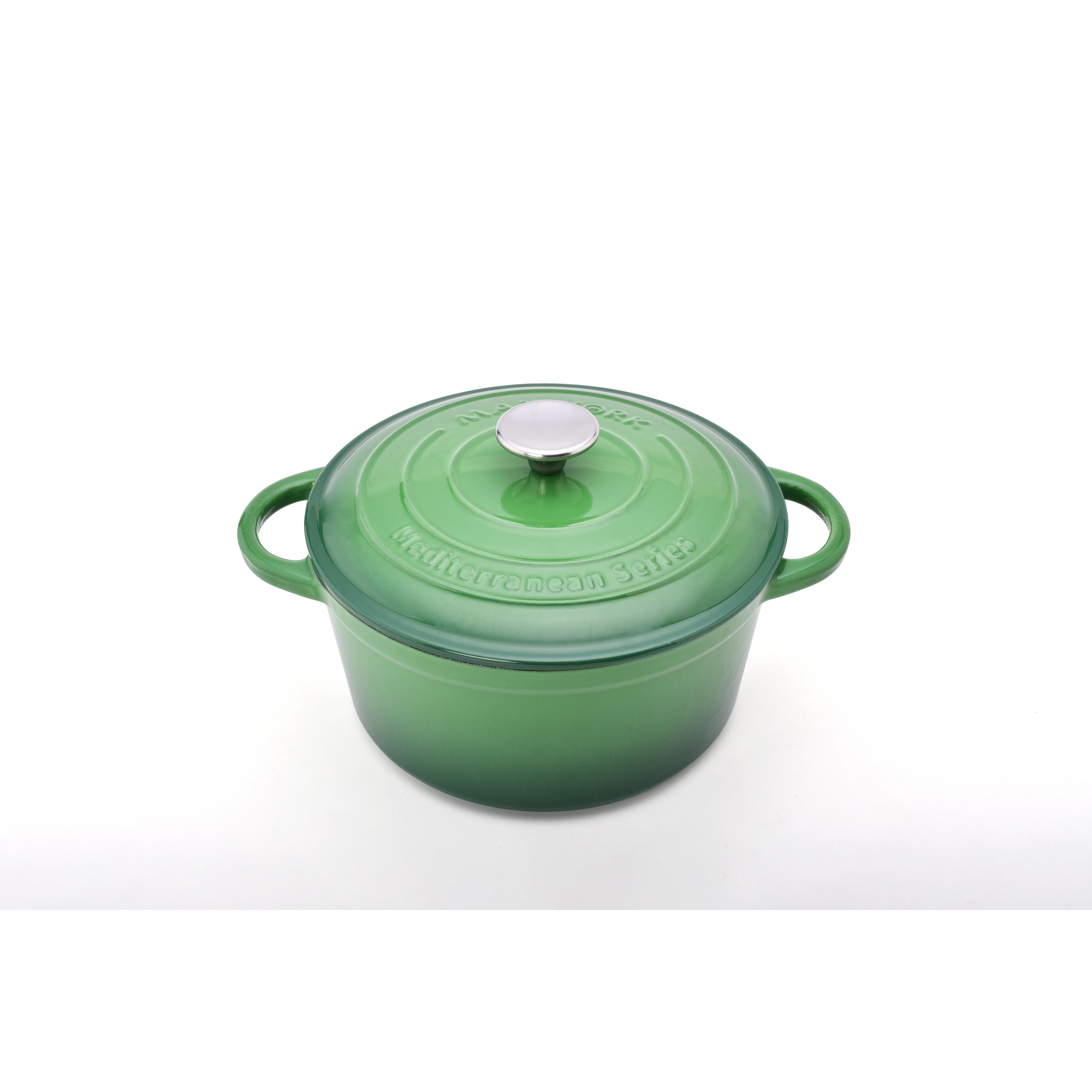 MAXWORK Cocotte Olla Esmaltada de Hierro Fundido, Cocotte Redonda, Olla de Sopa Φ22 Φ24 Φ26
