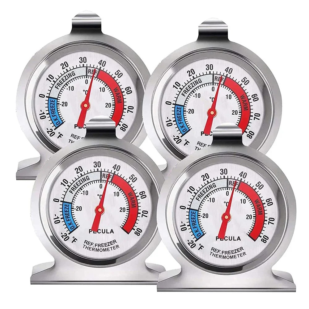 TK Termómetro De Refrigerador Y Refrigerador Clásico En Escala Grande Con Indicador Rojo Preciso Para Nevera Y Cooler Pack De 2/4/16 Piezas