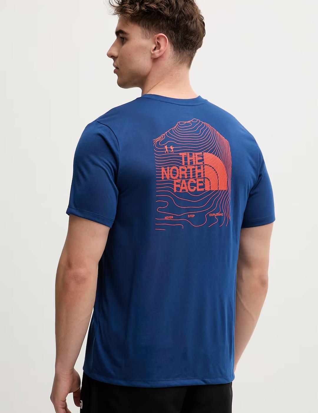 NORTH FACE CAMISETA AZUL BITMAP LOGO