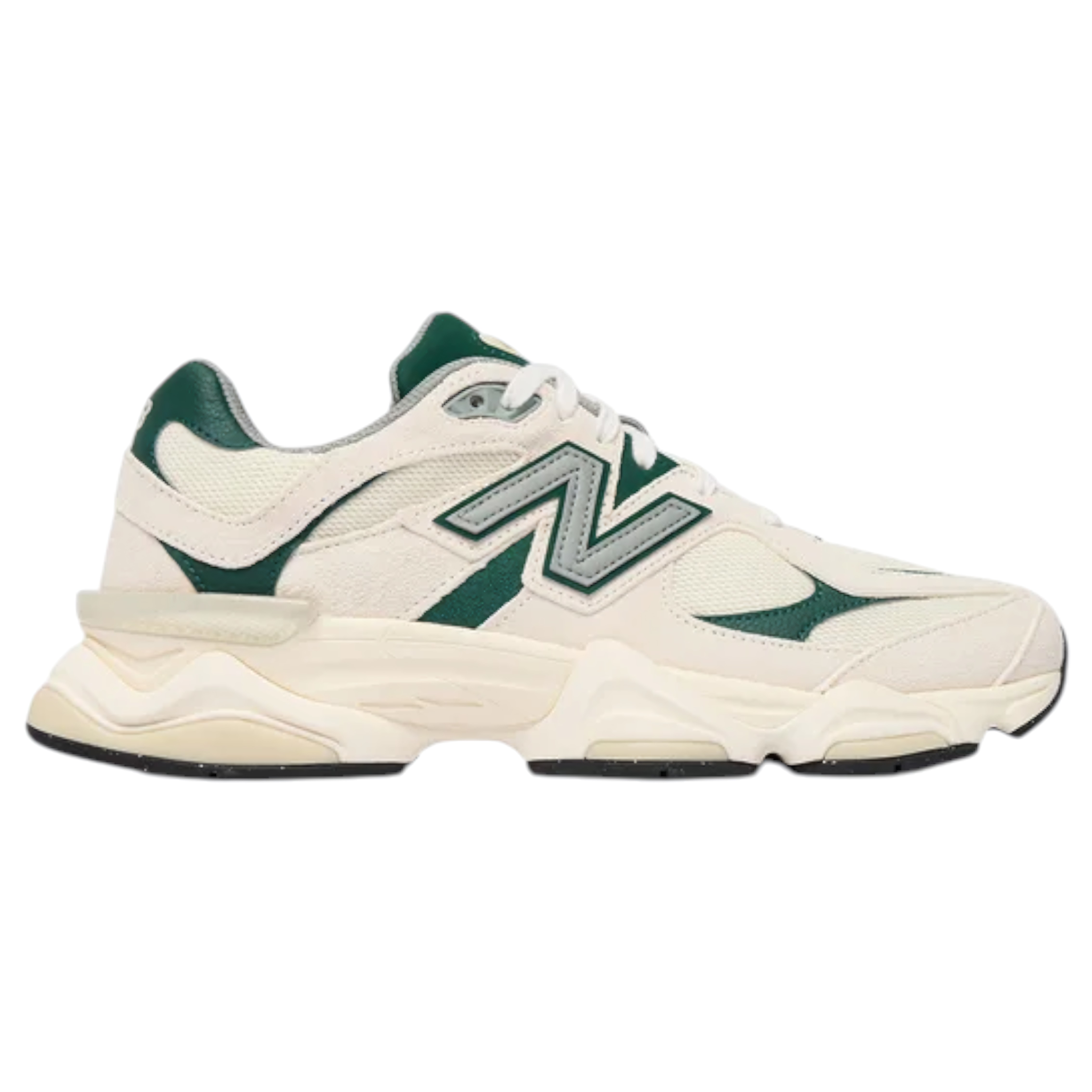 Sneakers New Balance Uomo 9060 Leather Suede Mesh Nightwatch Green Angora White
