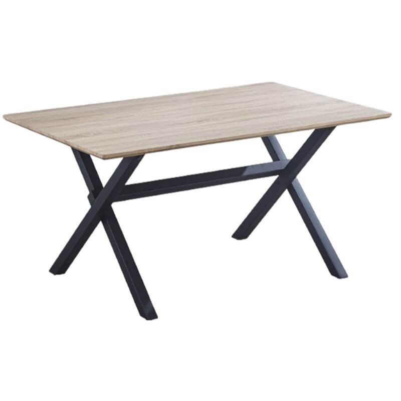 MOBELCENTER - Mesa de Comedor/Salón Fija Royce, Acabado sobre Color Cambrian y Patas Metálicas Negras, Medidas: 150cm x 90cm x 76cm (1405)