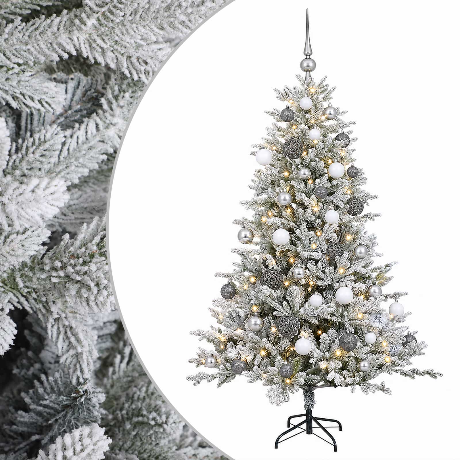 vidaXL Árbol de Navidad artificial con bolas 150 cm 150 LED