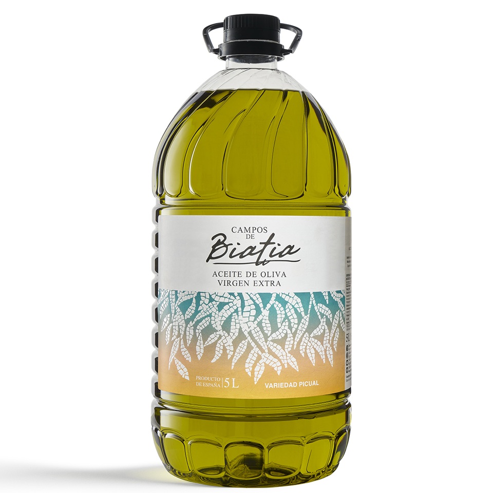 Aceite de Oliva Virgen Extra Campos de Biatia "Jaén" El Mejor Picual del Mundo, desde Baeza (Patrimonio de la Humanidad). Oro líquido galardonado, elaborado con aceitunas seleccionadas y proceso 100% natural.