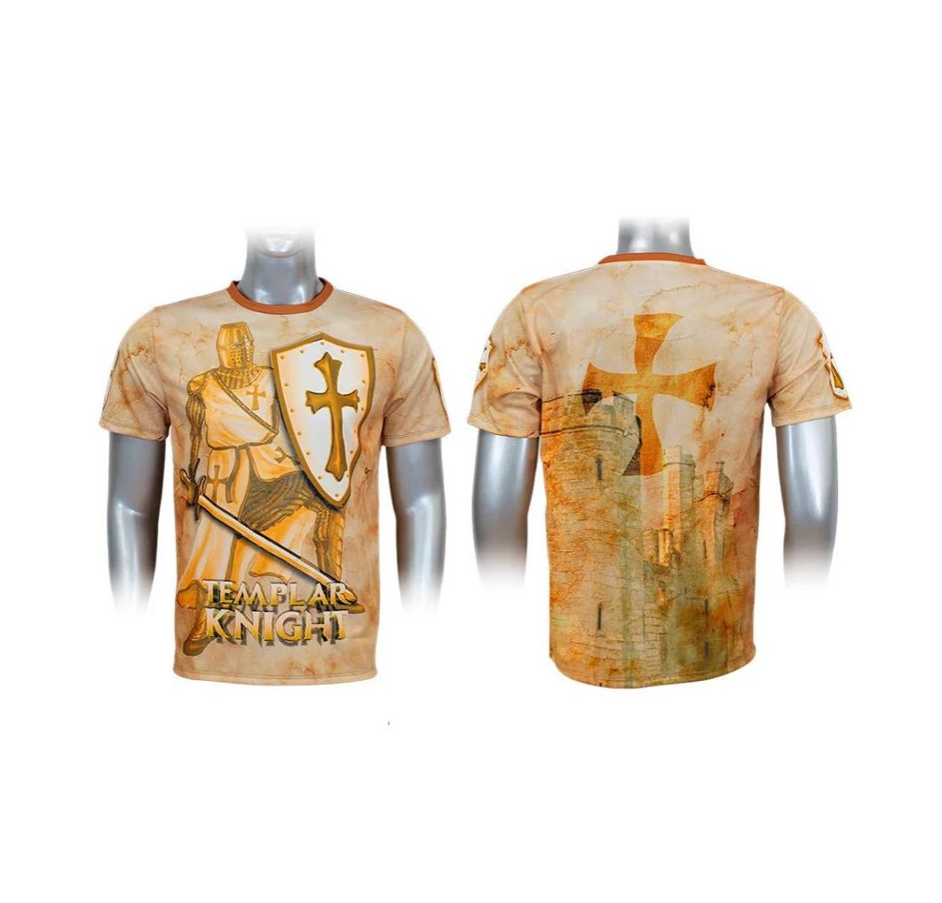 Camiseta Sublimación Barbaric dorada Caballeros Templarios