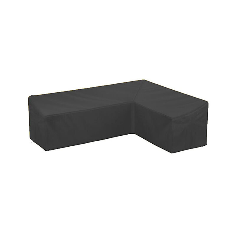 CA Funda para sofá esquinero de jardín en forma de L, impermeable, de tela Oford, para muebles de exterior, color negro, 28628682 cm