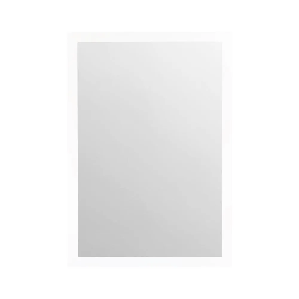 Espejo pared rectangular marco blanco moderno baño salón recibidor dormitorio - Marcodecor