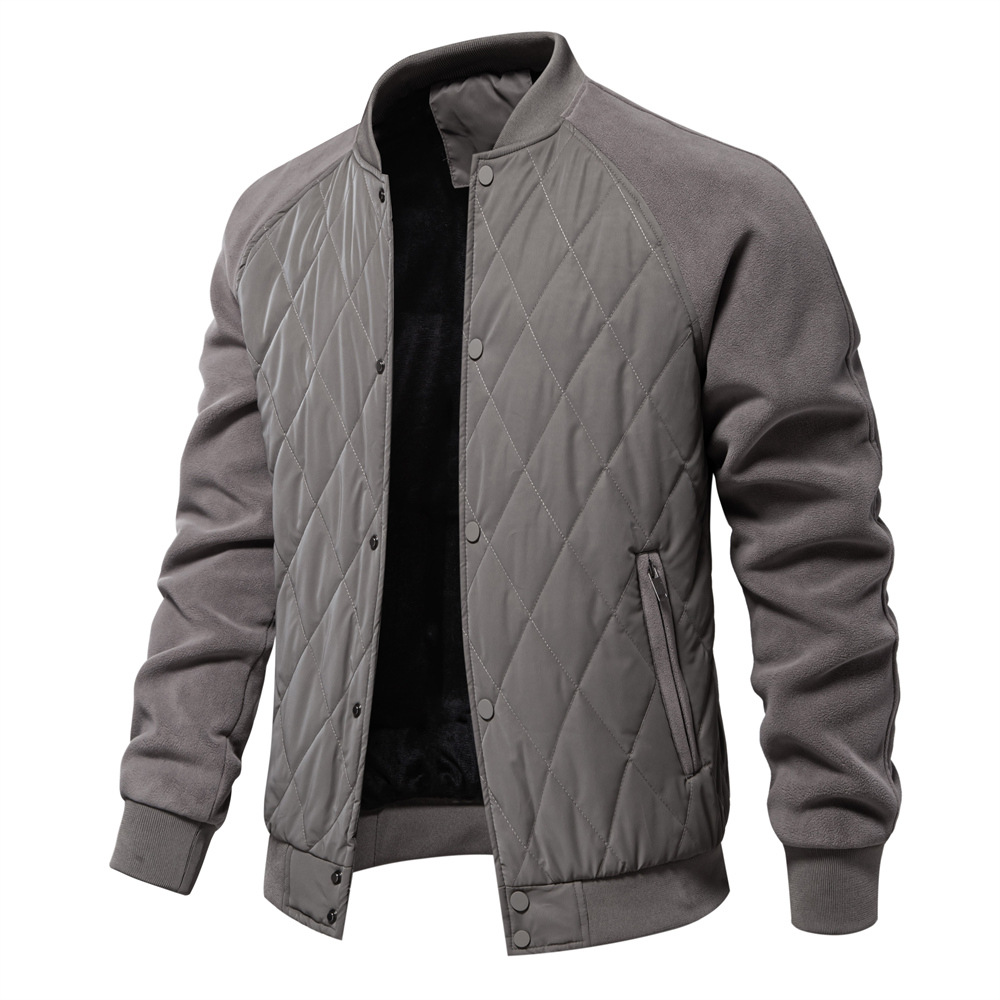 TK Chaqueta informal acolchada, gruesa y forrada con forro polar, ideal para otoño, con mangas raglán. Chaqueta de hombre de primera calidad.