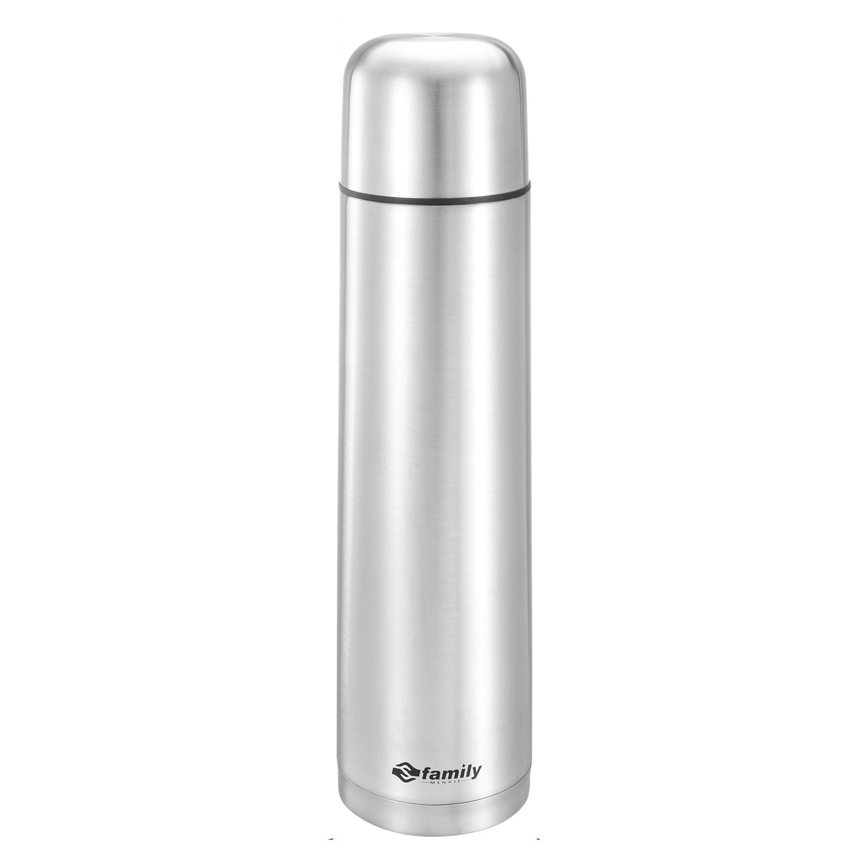 Family Botella de Agua Térmica de Acero Inoxidable Reutilizable Sin BPA Mantiene 24H Frio / 8H Calor Termo y Hermética - Doble Pared al Vacío a Prueba de Fugas - 300ML / 500ML / 750ML / 1L