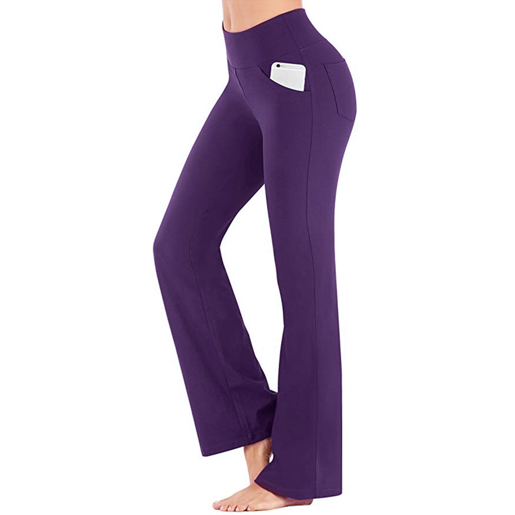 OmHom Ogilvy Mather-Pantalones largos de pierna Acampanados para mujer, pantalones largos de cintura alta, estilo Palazzo, elegante, OL