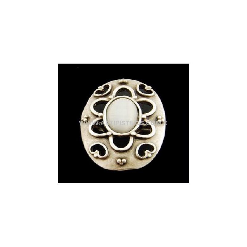 BROCHE OVAL PIEDRA CENTRAL