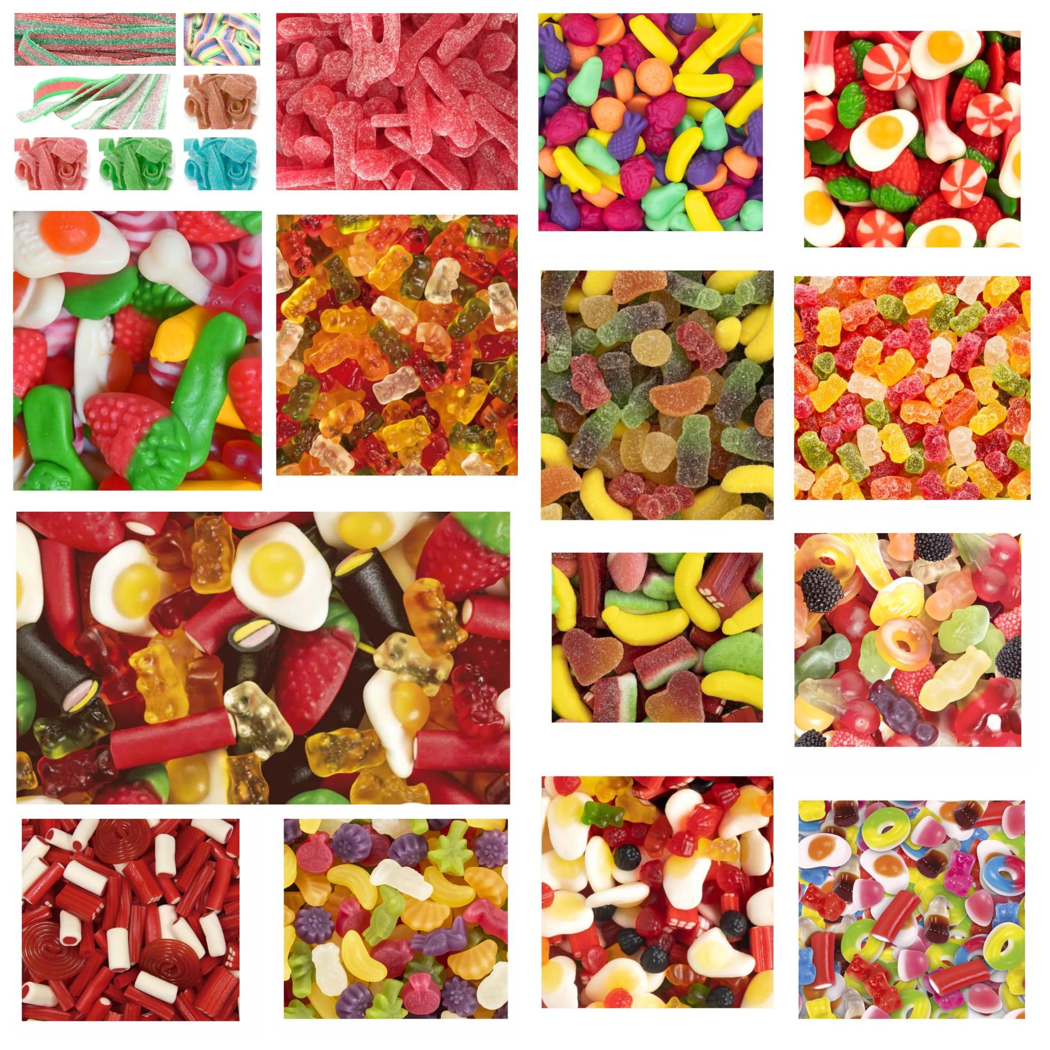 Envase 1 KG chuches golosinas Gominolas Gran surtidas Perfecto combinados de Haribo/Fini/Vidal.Brillo/Azucalado/Mezclados para elegir Calidad y Sabor 100% garantizado