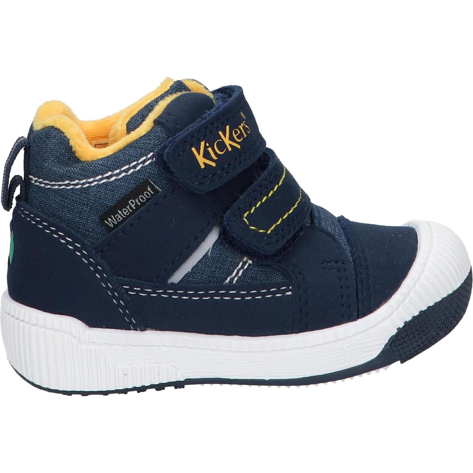 Kickers boy's ankle boots 910030 -10 kickoja 103 marine jaune