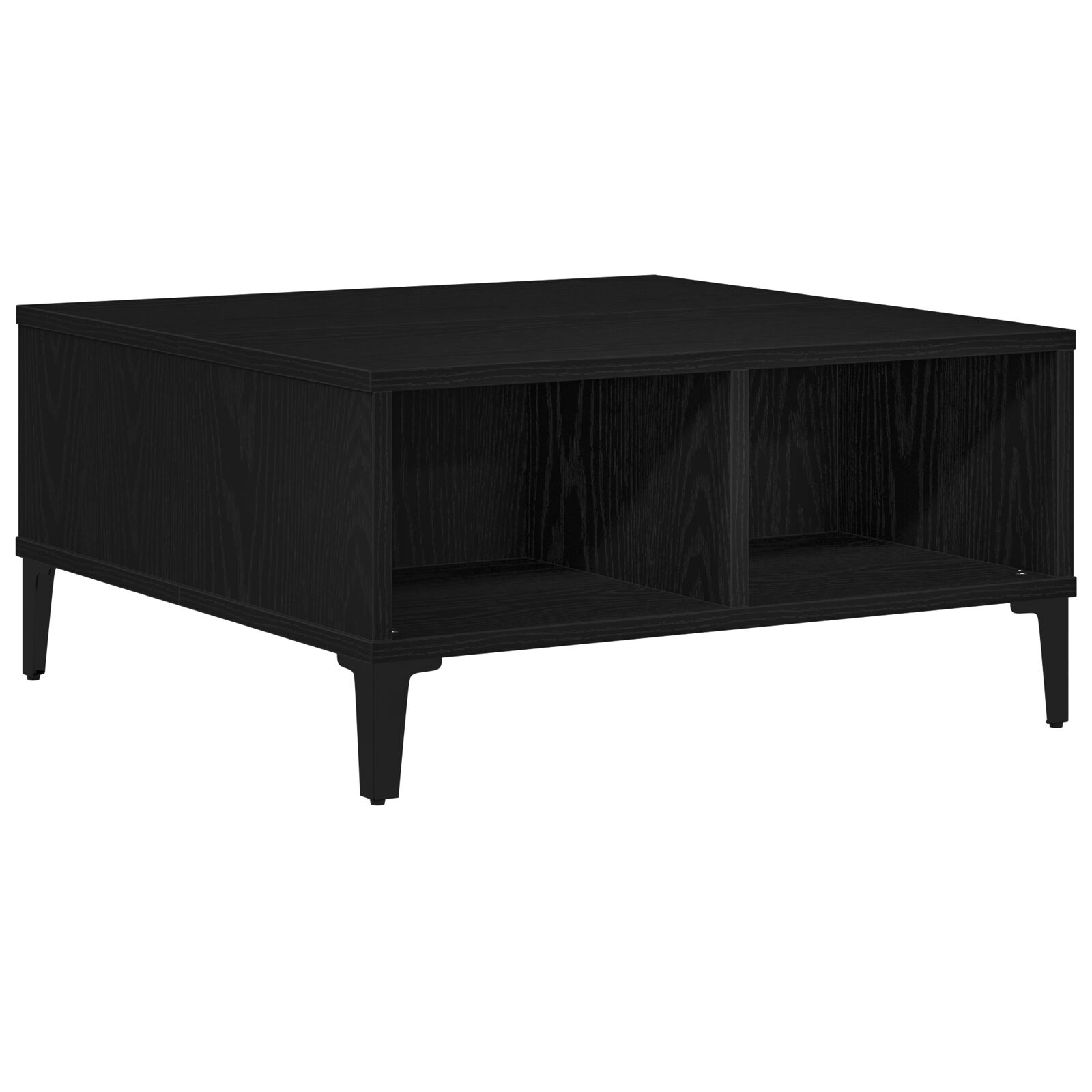 Mesa de café vidaXL Negro Roble 60x60x30 cm Madera elaborada