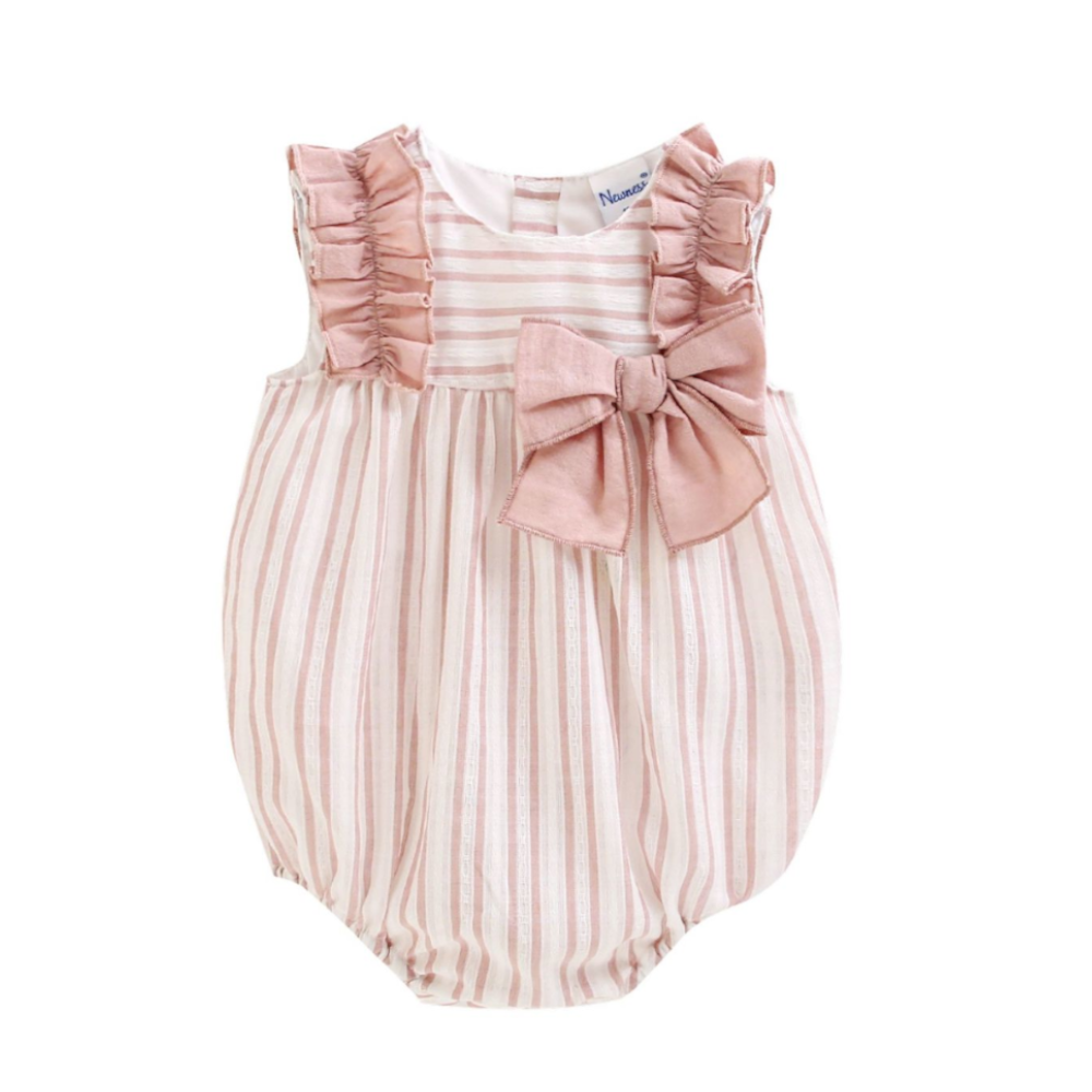 Pelele de bebe rayas rosas empolvadas newness